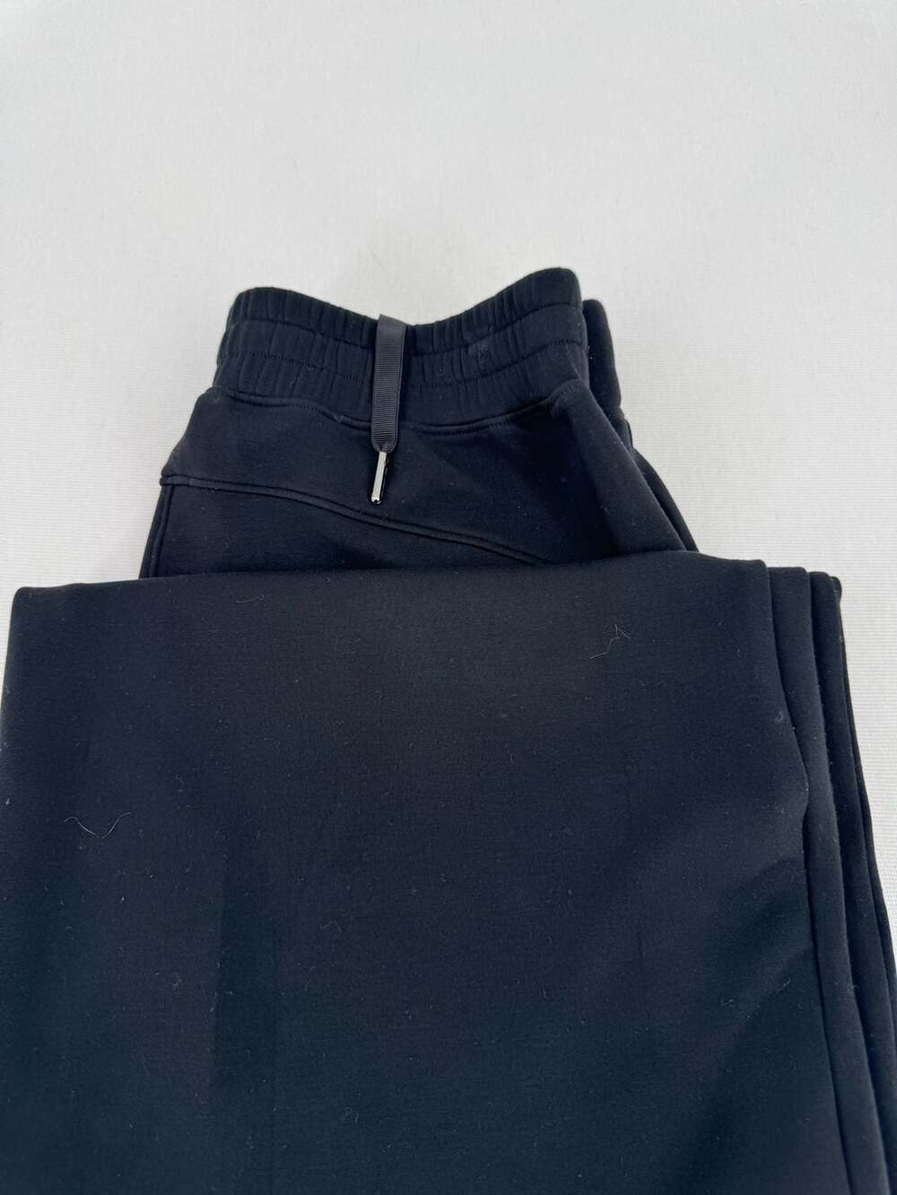 Spanx Wide Leg Sweatpants Size L Black Drawstring Lounge Pants